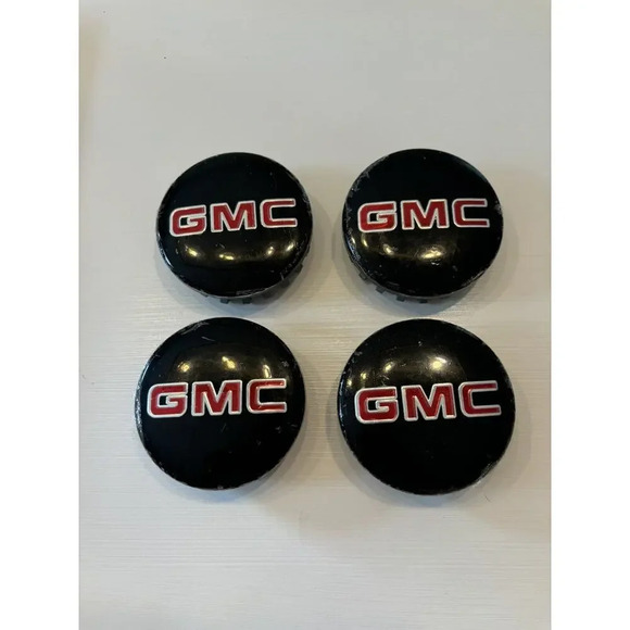 4 NEW GMC BLACK Wheel Center Cap 22837060 PA66+PPE GMC 009 - Picture 2 of 5